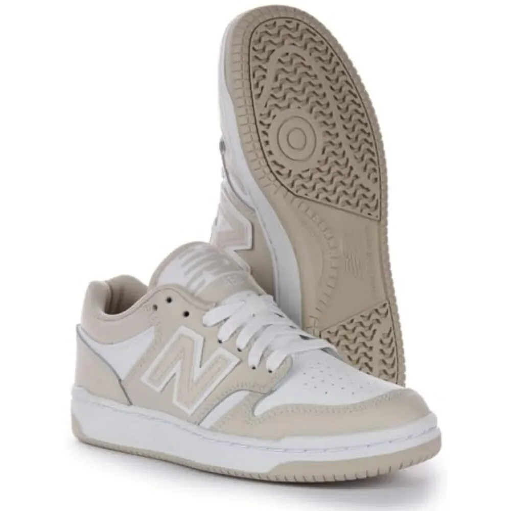 NWT New Balance Men 480 V1 Sneaker, Timberwolf/White, size 4.5 M